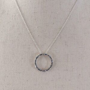SAMUEL B. White Topaz Halo Necklace